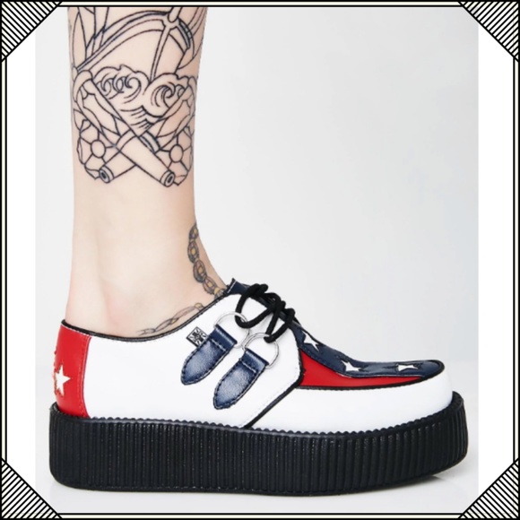 * T.U.K. Viva Mondo Creepers America Platform Shoe - Picture 4 of 6